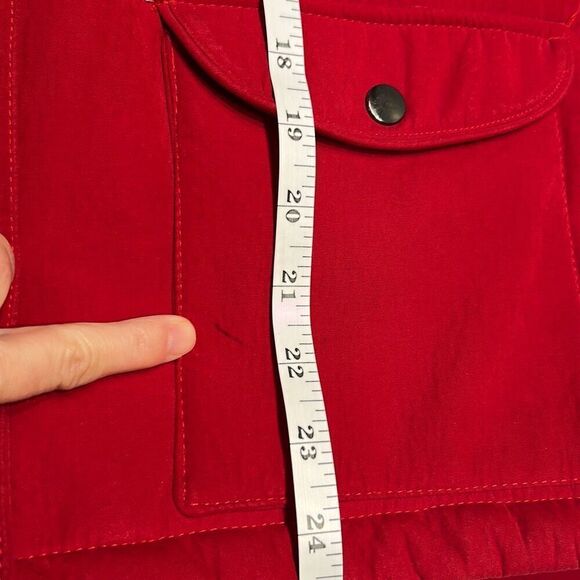 Cowgirl Up Womens Vest Sz Large Red Equestrian Snaps Pockets Polyester Suede - Picture 9 of 9